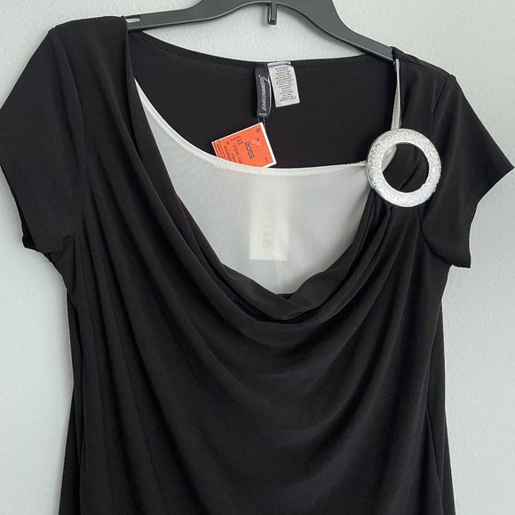 NWT Jason Maxwell Black & White Classic Blouse - Picture 4 of 9